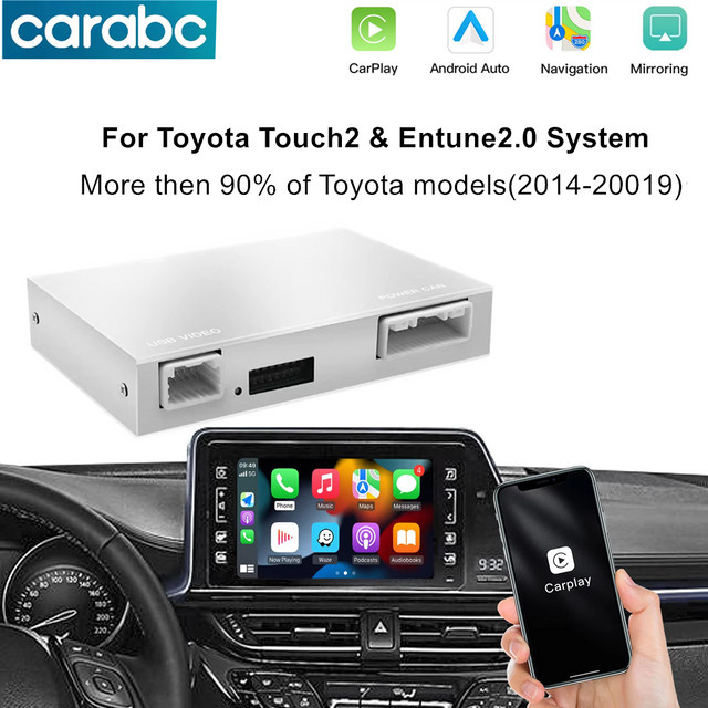 CARABC Drahtloses CarPlay und Android Auto Modul für Toyota RAV4, Corolla, Tacoma, Camry, CHR, Tundra, Highlander, Prius, 4Runner und Yaris in Grau - Bild 1