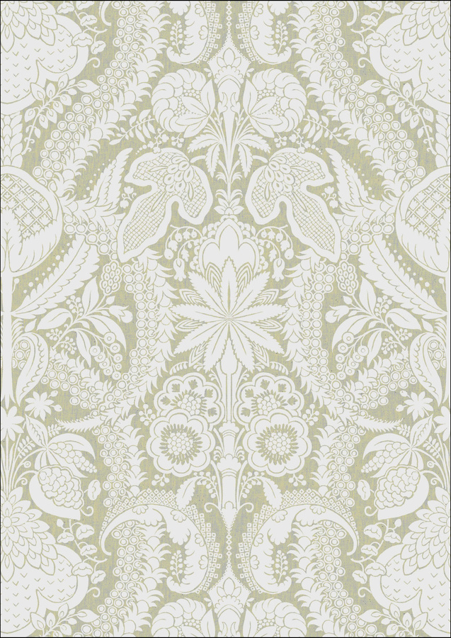 Lewis & Wood Tapete Hanbury Greengage in Grün mit botanischem Floral-Design - Bild 1