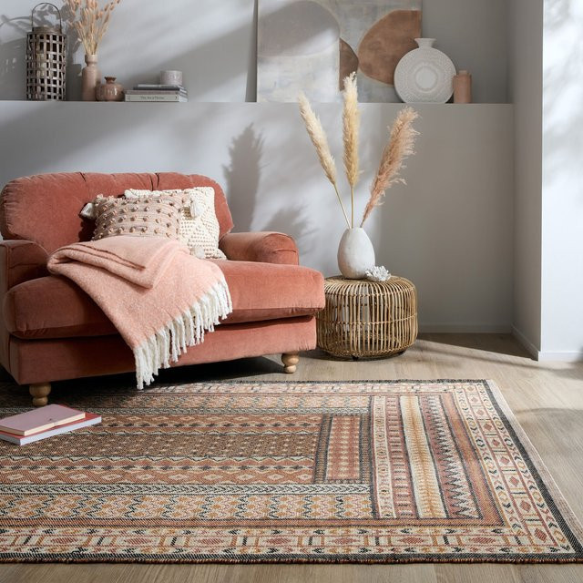 Jute-Teppich Orient Kadima Design in Terrakotta und Orange, Ethno-Streifen-Design, B/T: 200 x 290 cm - Bild 1