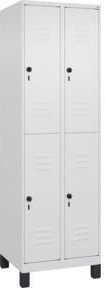 C+P Doppelstock-Spind Classic PLUS mit 2 Abteilen, Grau/Weiß, H x B x T: 195 x 60 x 50 cm - Bild 1