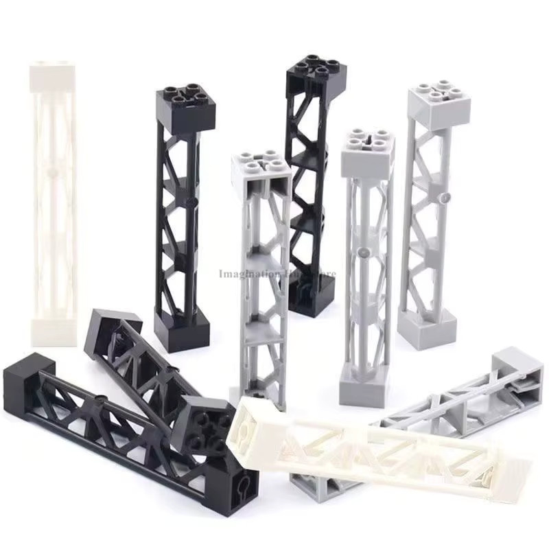 Supfy Eisenrahmen-Säulen Eisenbahnschienen-Stützhalterung, 8-teiliges Set, Schwarz - Bild 3