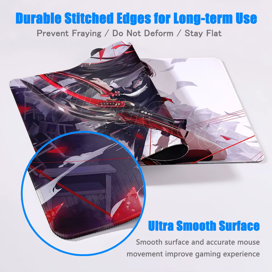 BuDuCoost Gaming Mousepad Wuthering Waves Chisa Anime Mädchen Schreibtischunterlage Multicolour - Bild 2