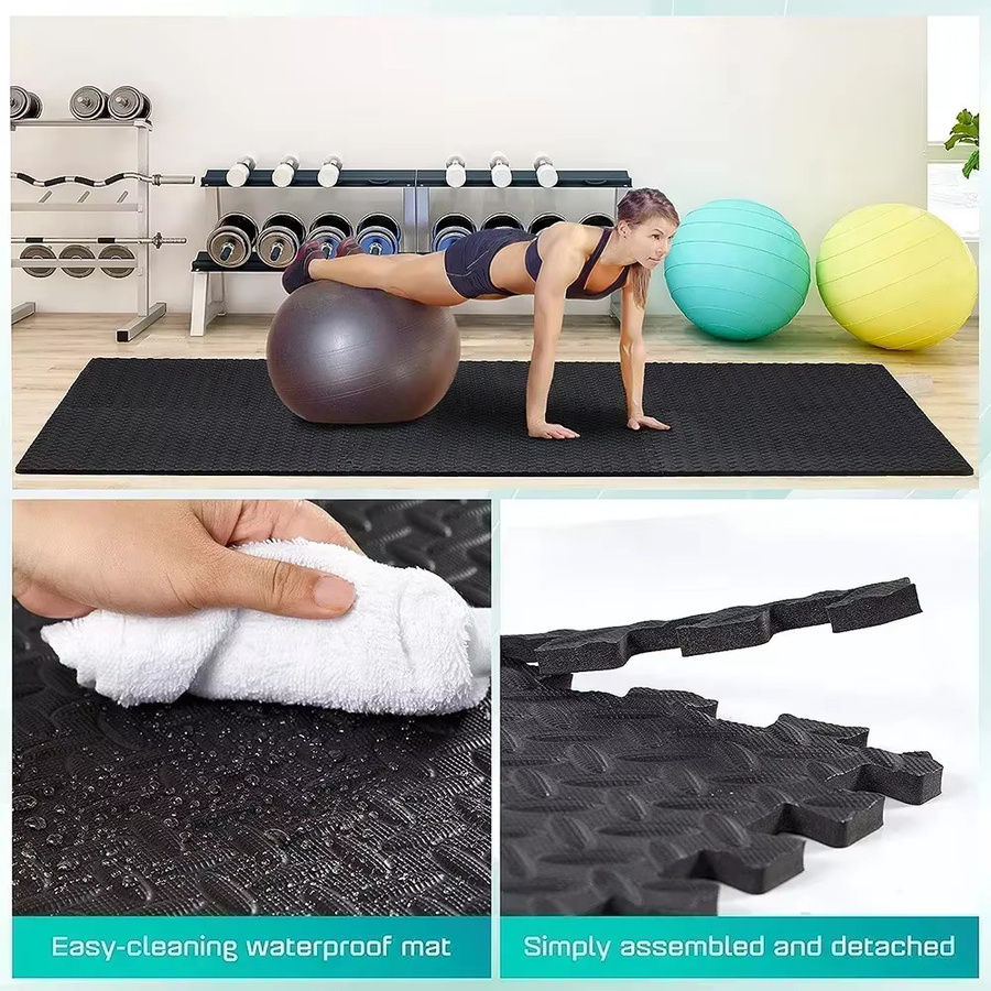 DHDH Eva-Schaummatte als Puzzle-Teppich in Weiß für Kinder, Fitnessstudio und Wohnzimmer - Bild 4