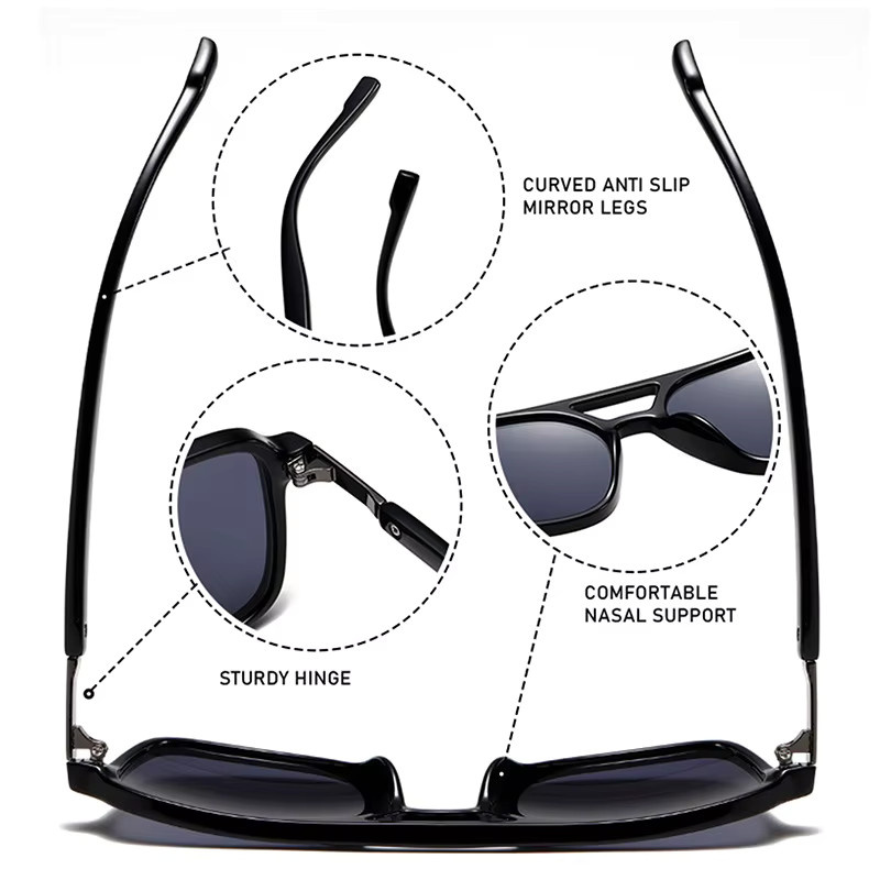 SO&EI Sonnenbrille Quadratisch, Vollrand, Schwarz - Bild 3