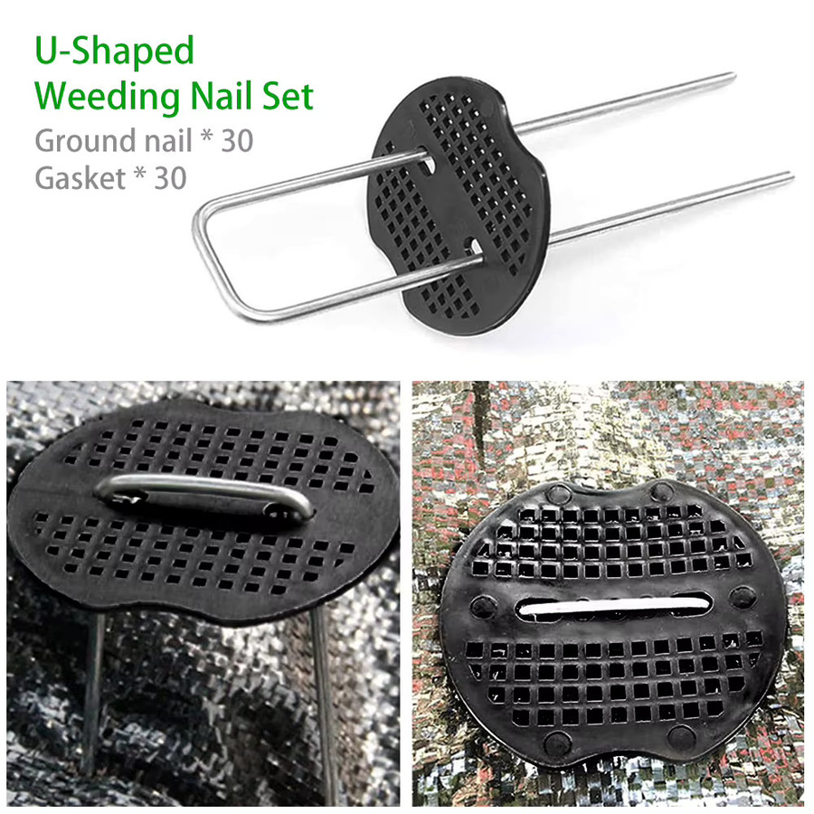 Garten U-förmige Landschaft-Heftklammern aus Metall in Schwarz oder Silber zur Sicherung von Unkrautvlies und Bodennetzen - Bild 3