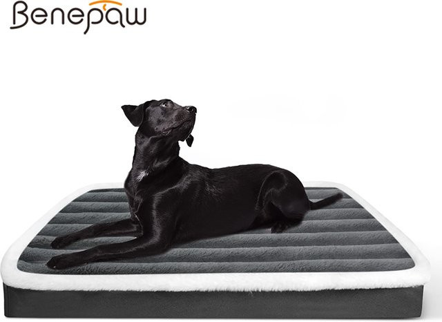 Benepaw Orthopädisches Hundebett aus Schaumstoff in Grau, rutschfest und waschbar - Bild 1