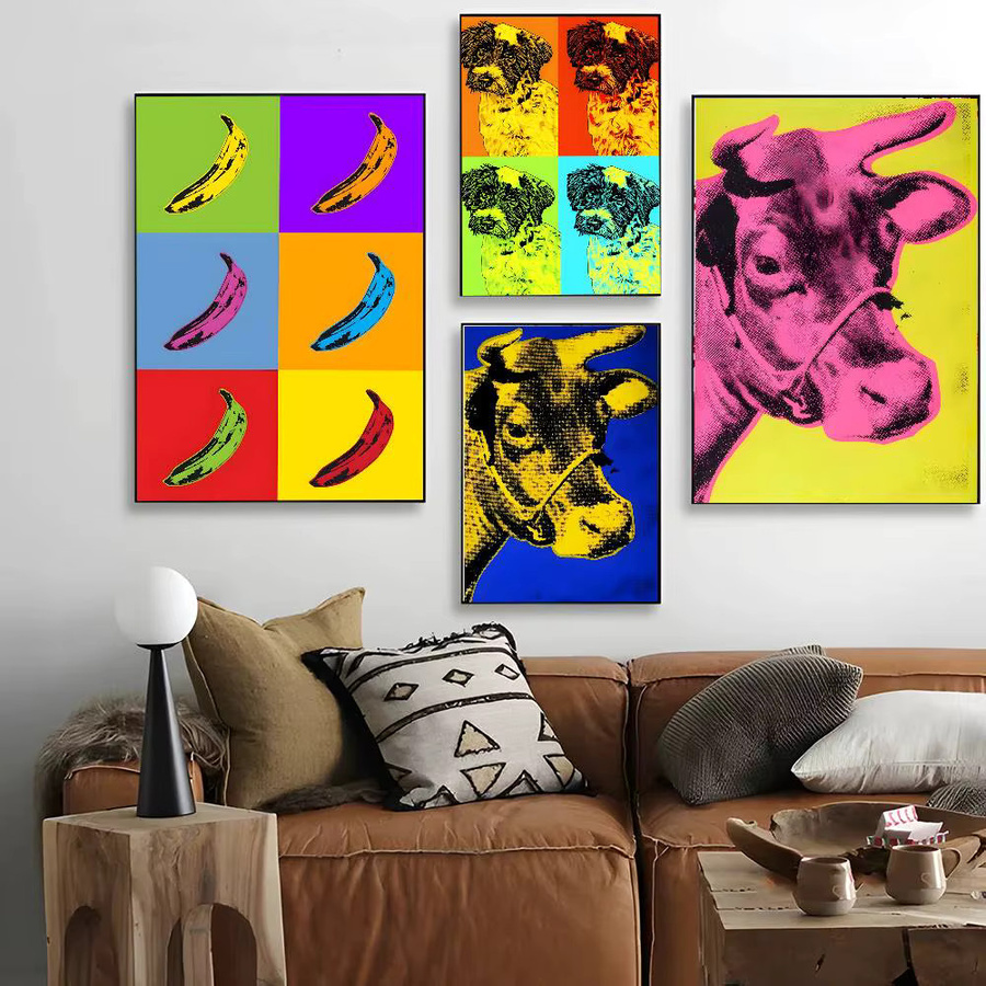 Trendy Art Andy Warhol Poster Leinwand Malerei in Mehrfarbig, Modernes Abstract Wandbild für Wohnzimmer und Schlafzimmer, B/H: 20 x 20 cm - Bild 4