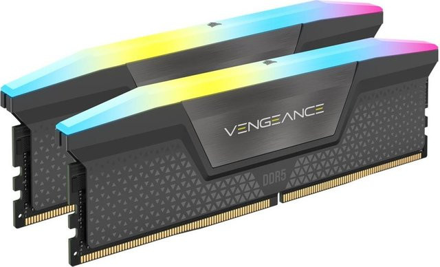 Corsair Vengeance RGB DDR5 RAM Kit 16GB 5600MT/s CL40 Grau - Bild 1