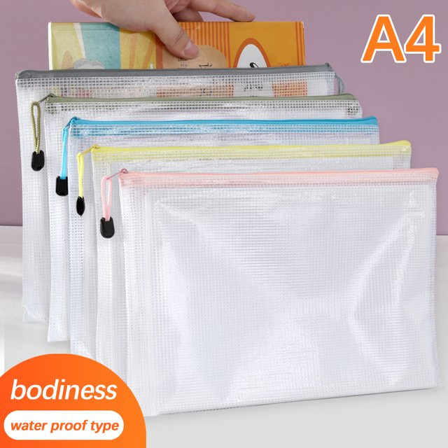 5er-Set KOBEST A4 Mesh Dokumentenmappen mit Reißverschluss in Lila, wasserdichte Aufbewahrungstaschen für Unterlagen und Stifte - Bild 1