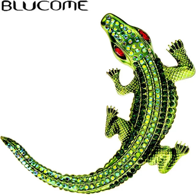 Blucome Krokodil-Brosche, Kristall, Bunt, Unisex - Bild 1