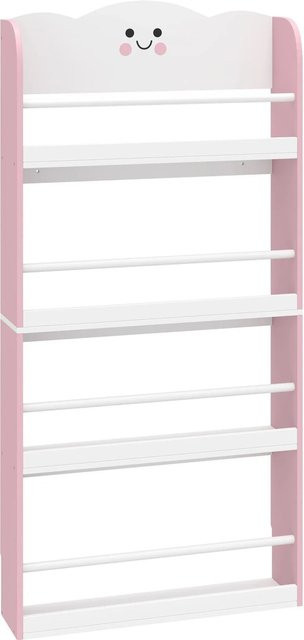 AIYAPLAY Kinderbuchregal Montessori aus MDF und Kiefer in Rosa, H x B x T: 120,5 x 15 x 60 cm - Bild 1