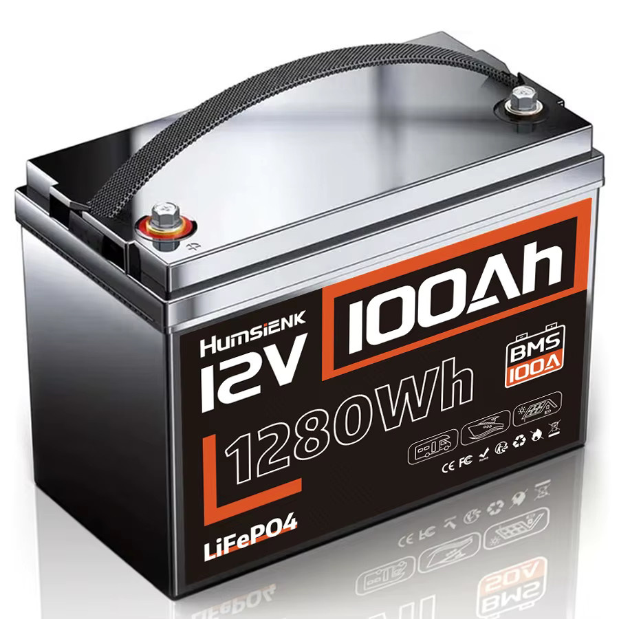 Humsienk 12V 100Ah LiFePo4 Batterie mit 100A BMS-Schutz und Grade A+ Zellen in Schwarz - Bild 8