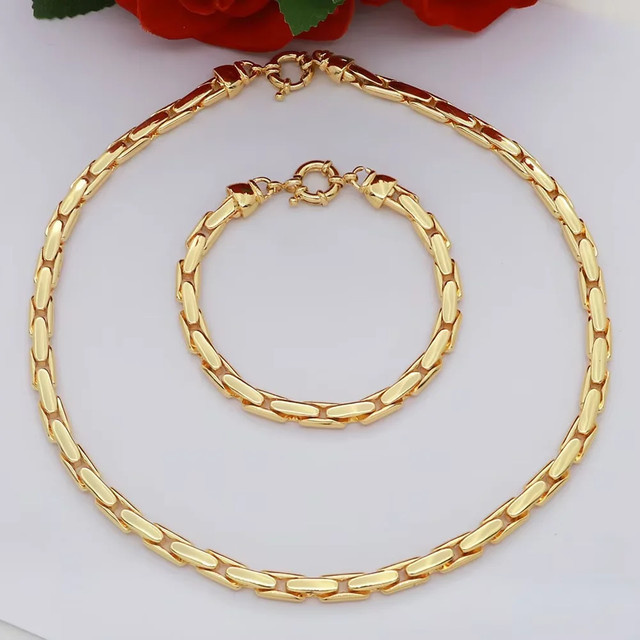 TSROUND Halskette, Messing, Gold, 45 cm, Damen - Bild 1