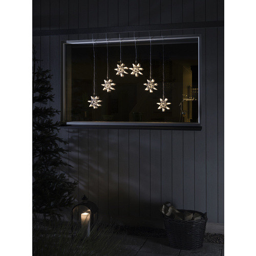Konstsmide LED-Lichtervorhang mit Sternen in Warmweiß, transparent - Bild 2