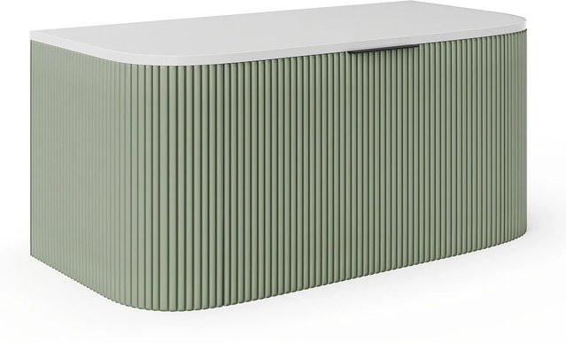 Vente-unique Waschbeckenunterschrank Lomeri in Grün, matt, zeitgenössischer Stil, B/T/H: 99 x 50 x 45 cm - Bild 1