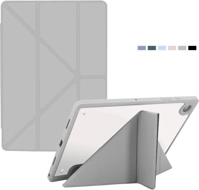 Stoßfeste Tablet Hülle für Samsung Galaxy Tab S10 S9 S8 S7 S7 FE A9 A8 A7 Lite mit Ständerfunktion und Leder-Elementen, Transparent - Bild 1