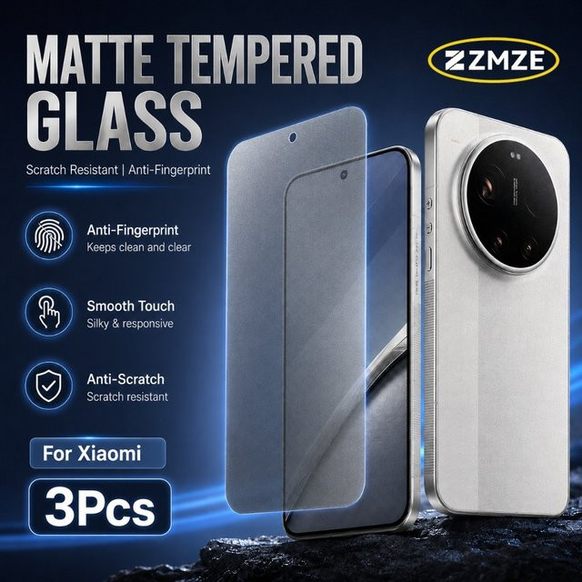 3er-Pack Matte Schutzfolie aus gehärtetem Glas für Xiaomi 17 Ultra 17 Pro Max 17 Max 17T 15S 15T 14T 13T Pro 15 14 13 mit Anti-Fingerabdruck-Funktion - Bild 1