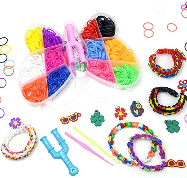 JSXuan Loom-Gummibänder-Set, Nachfüllpack, Bunt / Mehrfarbig, 600 Stück - Bild 1