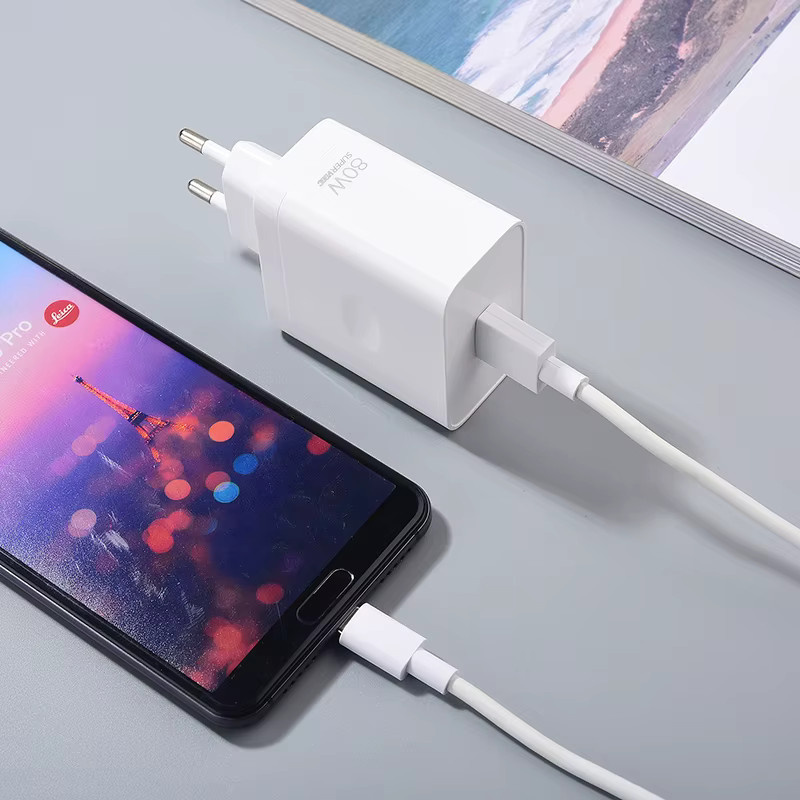Realme Super VOOC Dart Ladegerät 80 W mit USB Typ C Kabel in Weiß - Bild 3