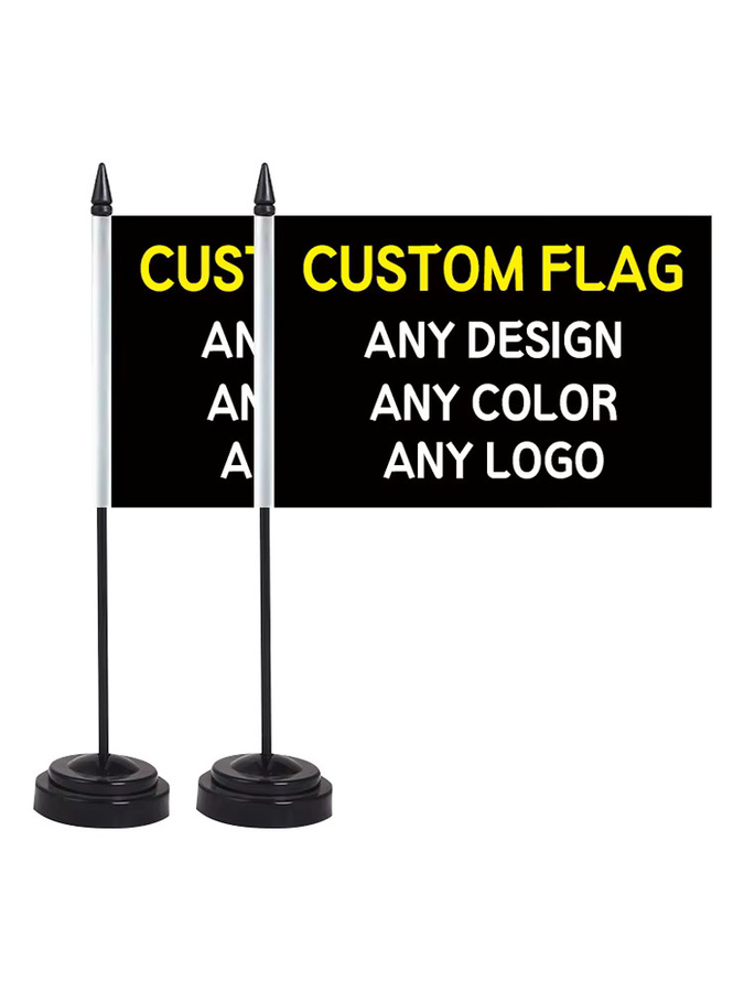 Eoodlove Personalisierte Schreibtisch-Flagge für das Büro mit Kunststoff-Fahnenmast und Basis, Rechteckig - Bild 3