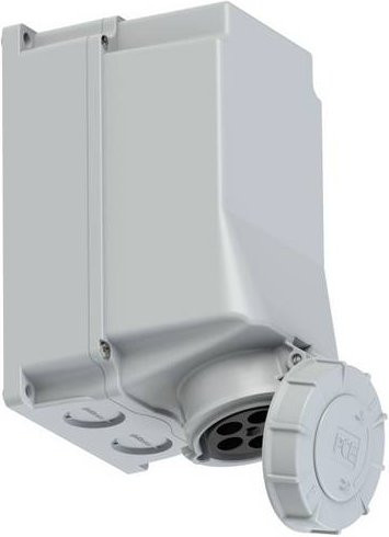 PC Electric Power Twist 1357-1 CEE Wandsteckdose 63A 5polig grau IP67 bündig montiert - Bild 1