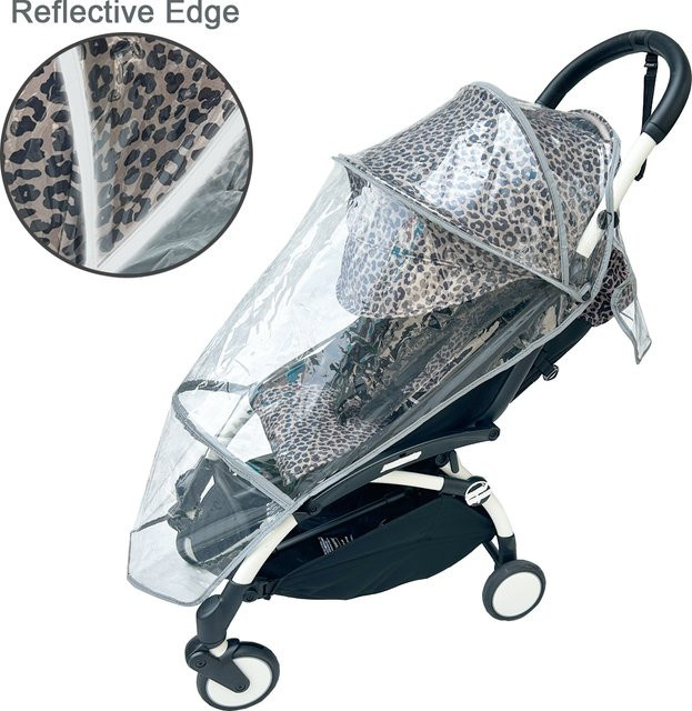 Babyzen Regenschutz für Kinderwagen der YOYO-Serie in Grau mit reflektierendem Rand, wind- und schneesicherer Wetterschutz - Bild 1