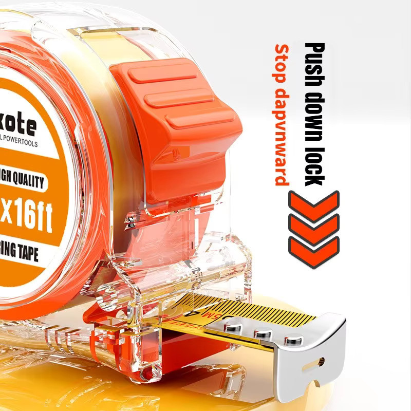 Einziehbares Stahlmaßband in transparentem Design mit metrischer und imperialer Skala (3m, 5m, 7,5m) - Bild 4
