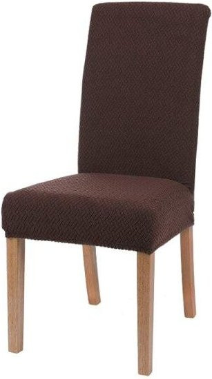 Elastischer Jacquard-Stuhlbezug von RTTIME in Dunkelbraun für Esszimmerstühle - Bild 1