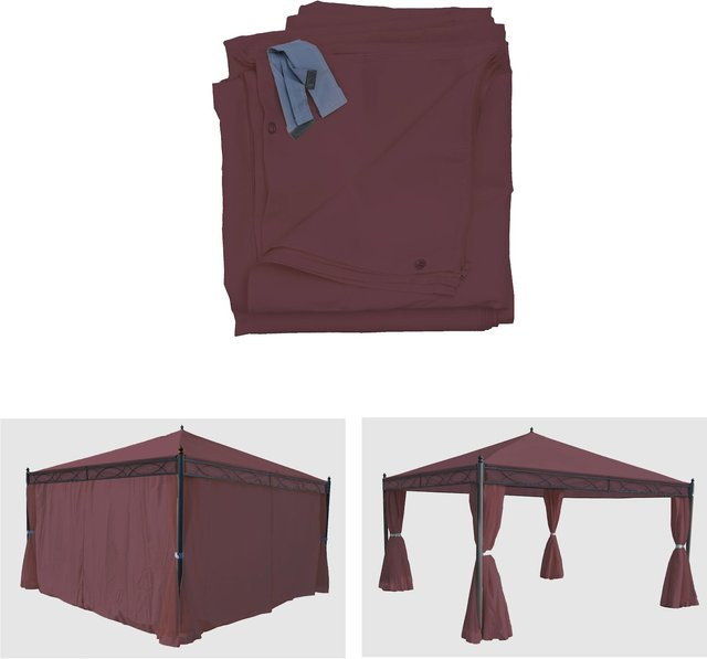 MCW 4er-Set Seitenwände für Pergola Calpe aus Polyester, rot-braun - Bild 1