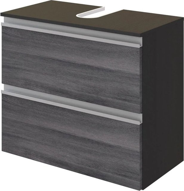 Held Möbel Unterbeckenschrank Neapel in Eiche Rauchsilber-Graphitgrau, Breite: 60 cm - Bild 1