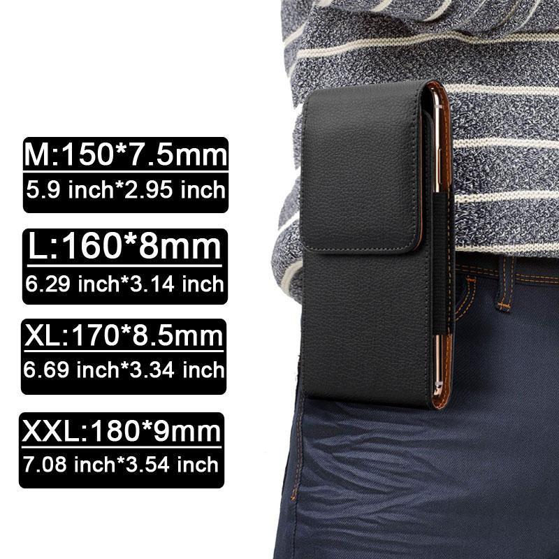 3C Goodbuy Universal Ledertasche in Schwarz als Herren-Hüfttasche und Holster für Smartphones von 3,5 bis 6,3 Zoll mit Gürtelclip - Bild 4