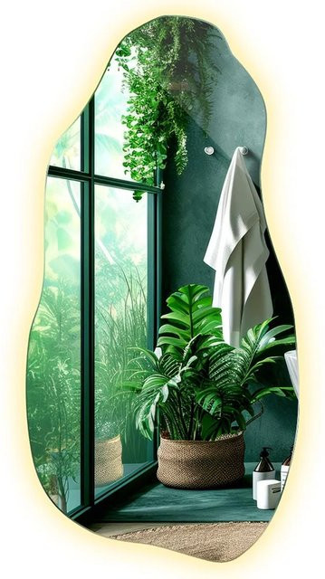 Tulup LED Organischer Spiegel in Weiß mit Warmweiß 3000K, Breite: 45 cm, Höhe: 90 cm - Bild 1