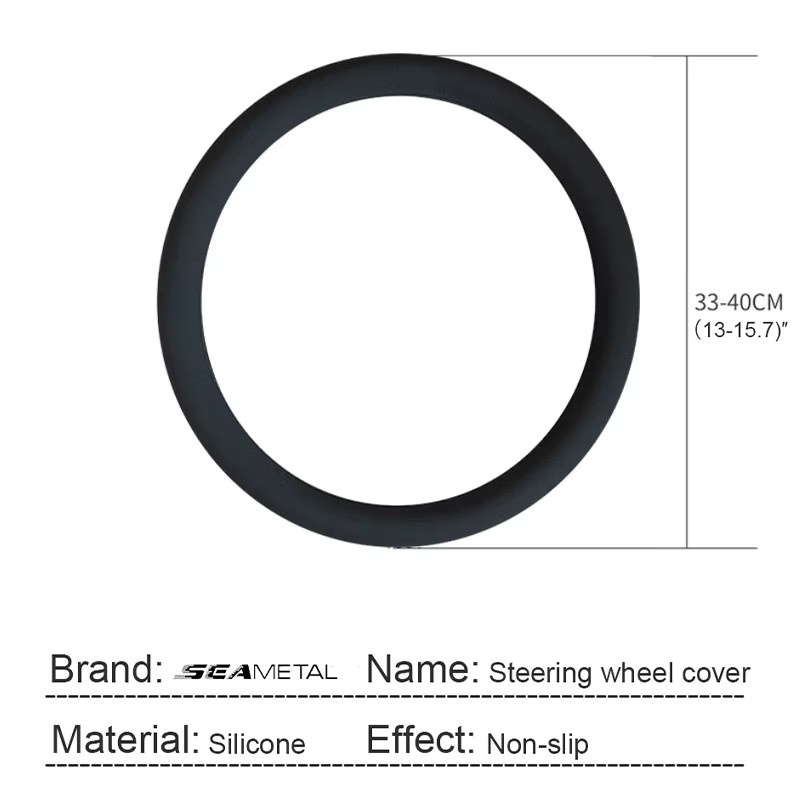 SEAMETAL Silikagel-Lenkradbezug, elastisch und rutschfest, universell passend für 33–40 cm Durchmesser - Bild 5