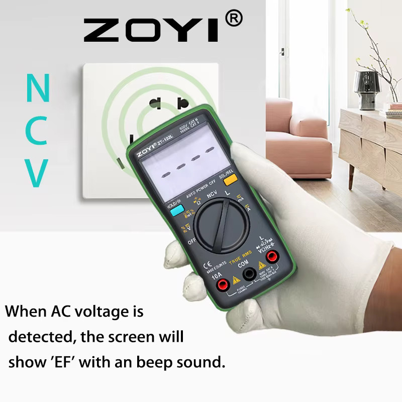 Zoyi ZT-102L Digitales Multimeter mit automatischer Reichweite und Induktivität in Grün - Bild 3