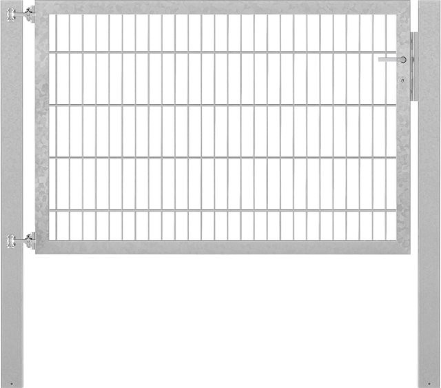 Einzeltor Flexo Plus aus Stahl in Silber, inklusive Pfosten, Feuerverzinkt, B: 150 cm, H: 100 cm, Pfosten B: 100 cm, H: 100 cm - Bild 1