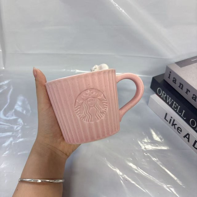 Starbucks Keramik-Kaffeebecher mit 3D-Katze in Rosa, 355 ml - Bild 1