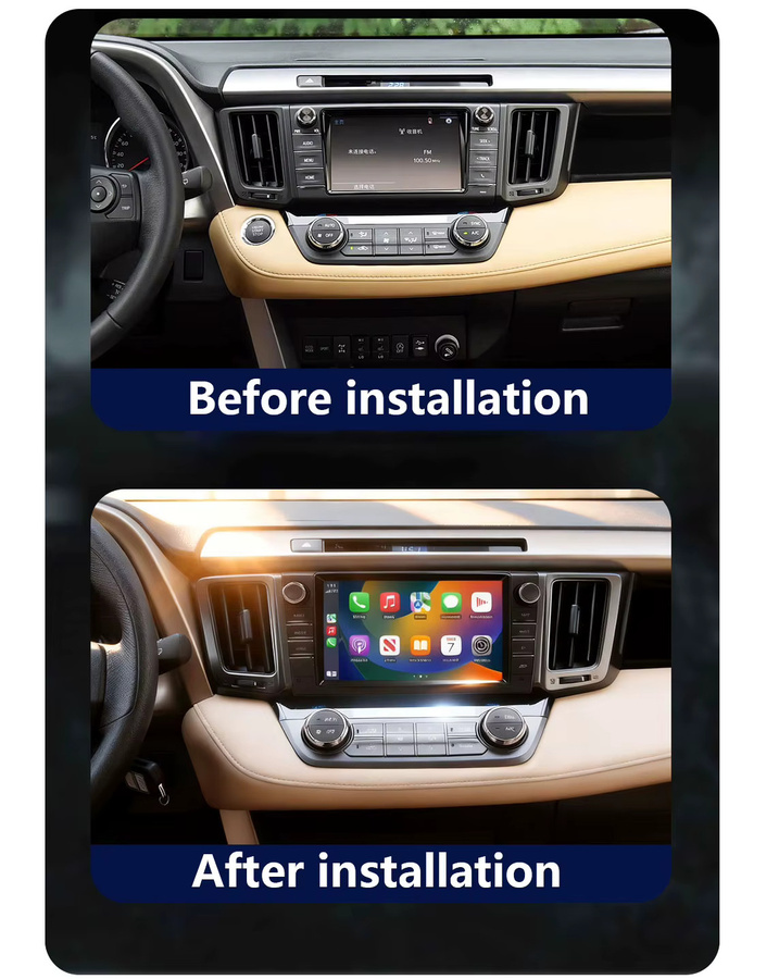 CHSTEK Android Carplay Autoradio für Toyota RAV4 2013-2019 mit Navigation GPS 4G WIFI Bluetooth und Freisprecheinrichtung in Schwarz - Bild 3