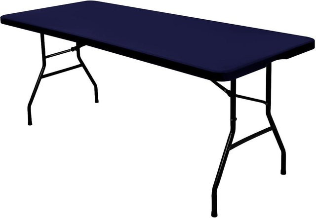 Elastische Tischdecke aus Spannstoff für Klapptische in Navy Blau, B/T: 122 x 76 cm - Bild 1