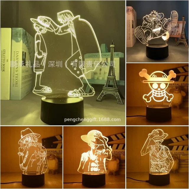 Bandai One Piece Roronoa Zoro Ruffy Anime Nachtlichter Actionfigur, 3D LED Tischlampe, Puppe - Bild 1