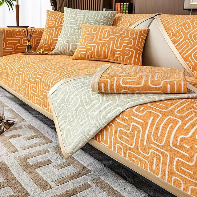 Rutschfestes Chenille Sofa Kissen im orientalischen Stil, universeller Sofaüberwurf für alle Jahreszeiten, Breite: 70 cm, Höhe: 70 cm - Bild 1