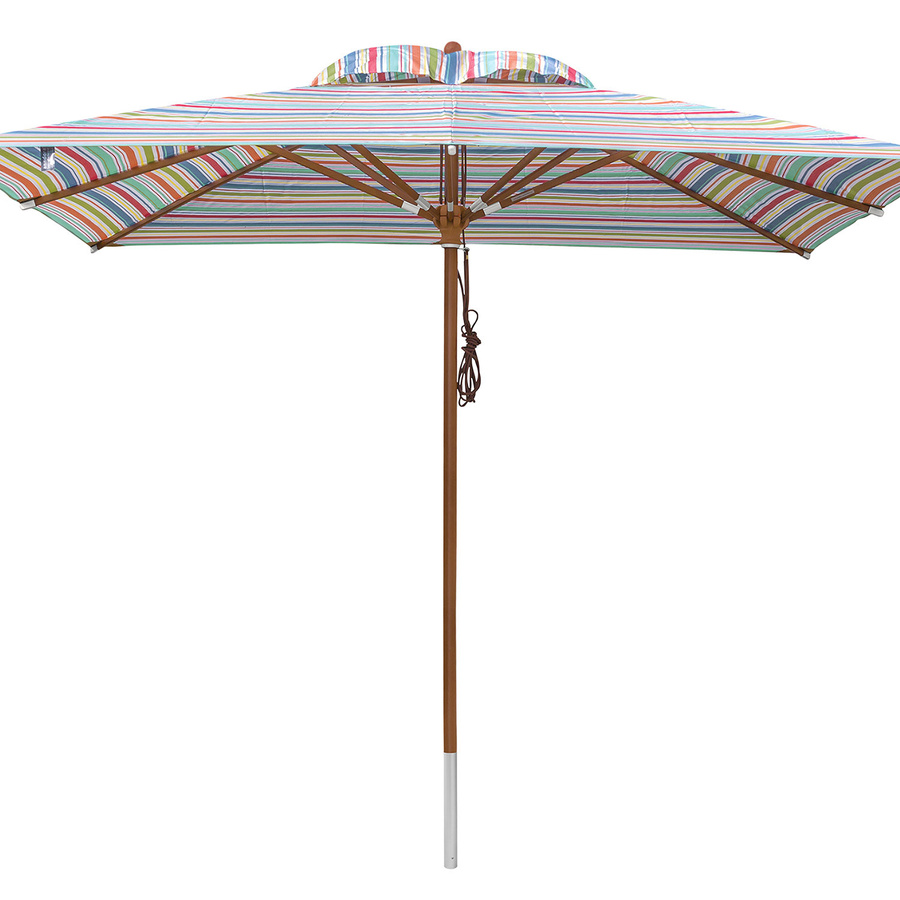 Anndora Sonnenschirm eckig gestreift in 7 Farben mit UV-Schutz und Winddach, B/T: 300 x 300 cm - Bild 1