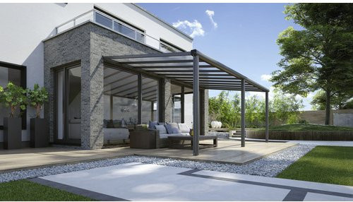 GARDENDREAMS Terrassenüberdachung Compact Line mit Pultdach aus Aluminium und Polycarbonat, Breite: 604 cm, anthrazitgrau - Bild 1