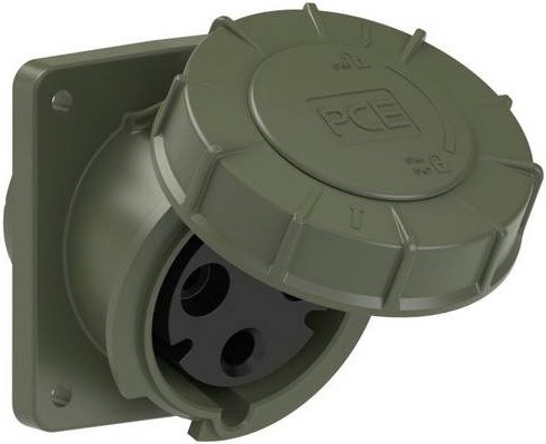 PC Electric Power Twist 433-6.u CEE Anbaudose 63A 3polig IP67 in Bronze und Grün - Bild 1