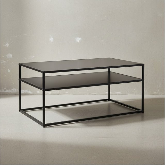 KADIMA DESIGN Couchtisch Modern Edge im Industrial-Stil aus Stahl, Schwarz, B: 100 cm, T: 60 cm, H: 45 cm - Bild 1