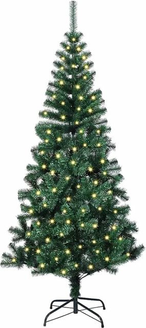 vidaXL Künstlicher Weihnachtsbaum mit LED-Beleuchtung in Grün, Höhe: 120 cm - Bild 1