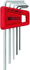 PB Swiss Tools Winkelschraubendreher-Set 5-teilig in Rot mit Kunststoffhalter, Größe 0,71-2mm - Bild 1