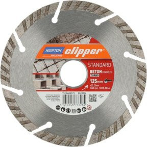 Norton Diamantscheibe Standard Beton Turbo in Silber, Durchmesser: 125 mm - Bild 1