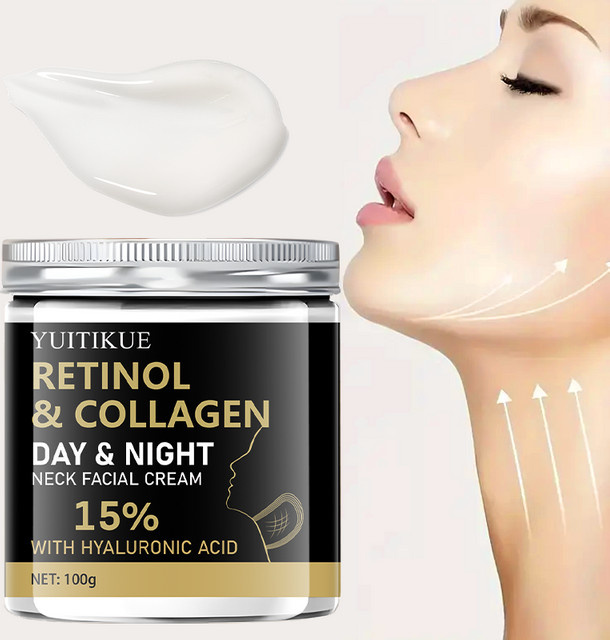 YUITIKUE Retinol-Kollagen-Halscreme, 100 g, mit Retinol, Kollagen, Hyaluronsäure - Bild 1