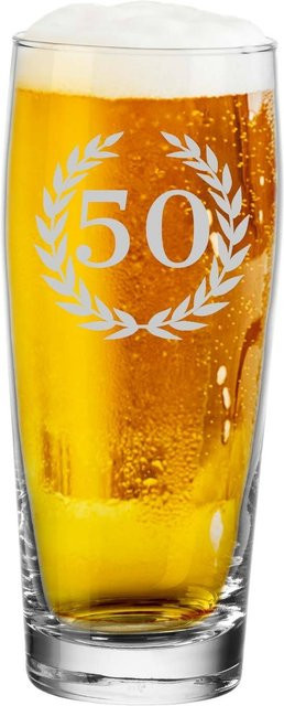 LUXENTU Willi Becher Bierglas mit Gravur 50. Jubiläum, transparent, 0,5 l - Bild 1