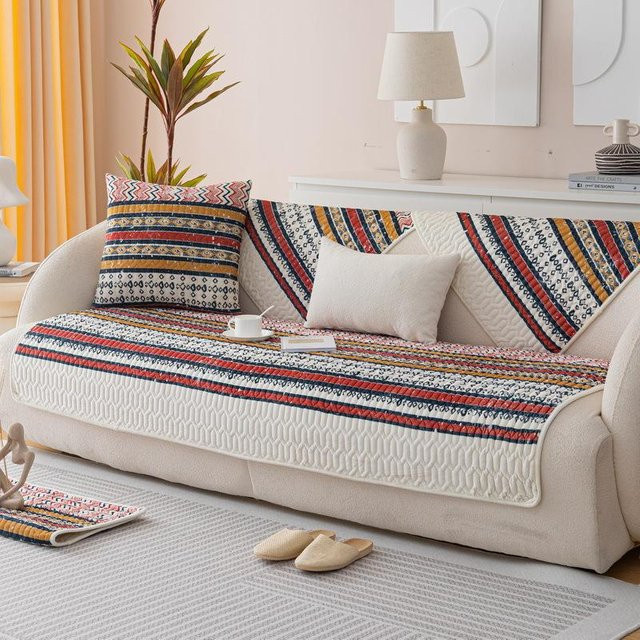 Super Six Samt-Sofakissen im Boho-Stil, quadratischer Plüsch-Bezug für das Wohnzimmer, rutschfest und waschbar, Multicolour, B/T/H: 70 x 70 x 70 cm - Bild 1